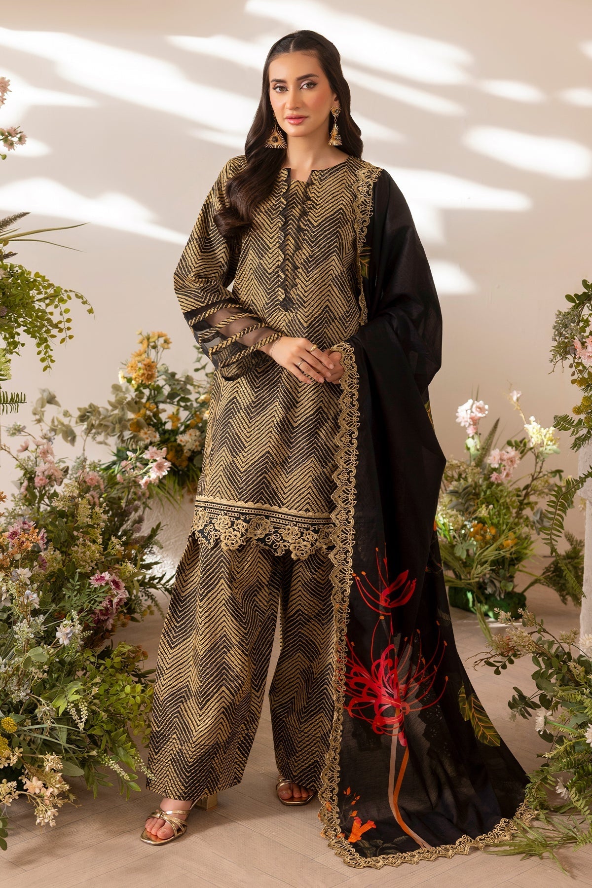 CHARIZMA BASICS EMBROIDERED LAWN WITH EMBROIDERED LAWN DUPATTA 2025