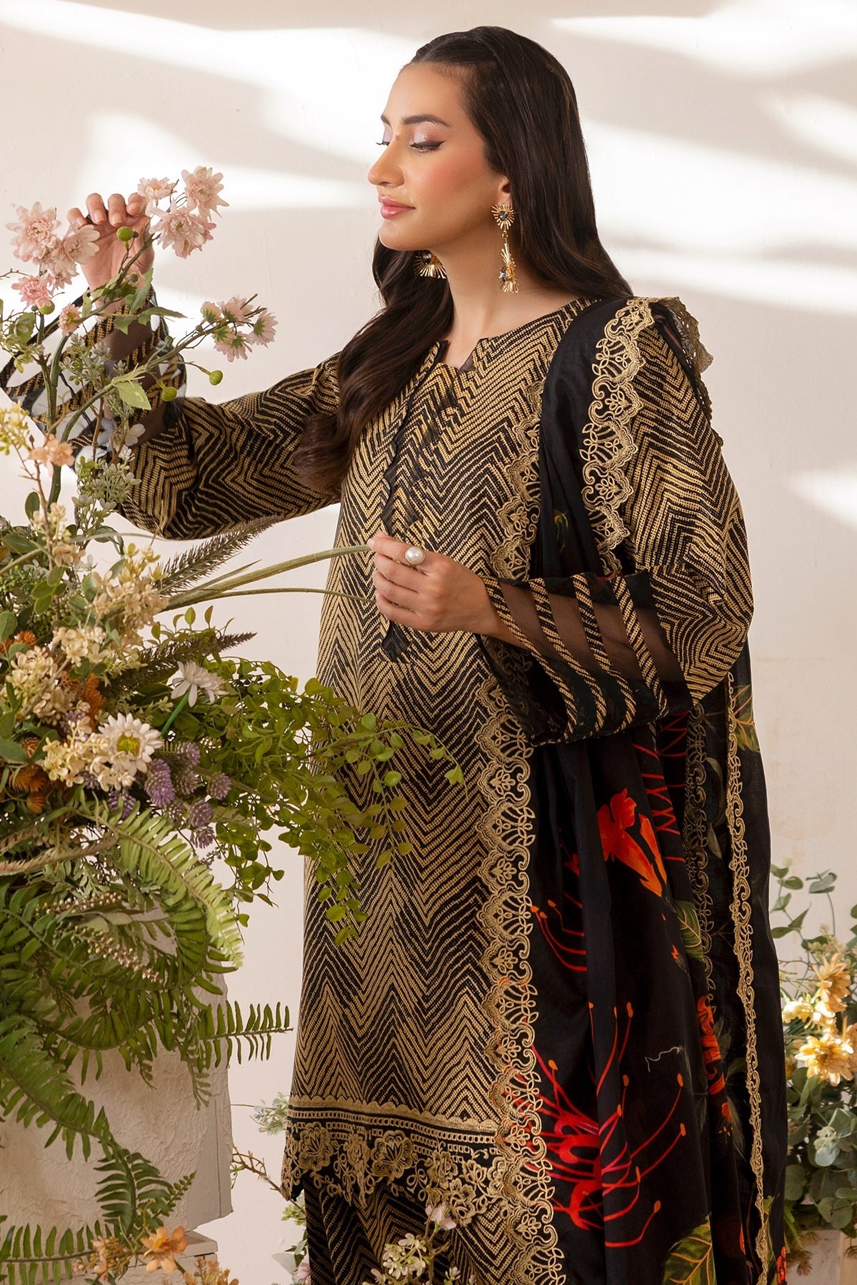 CHARIZMA BASICS EMBROIDERED LAWN WITH EMBROIDERED LAWN DUPATTA 2025
