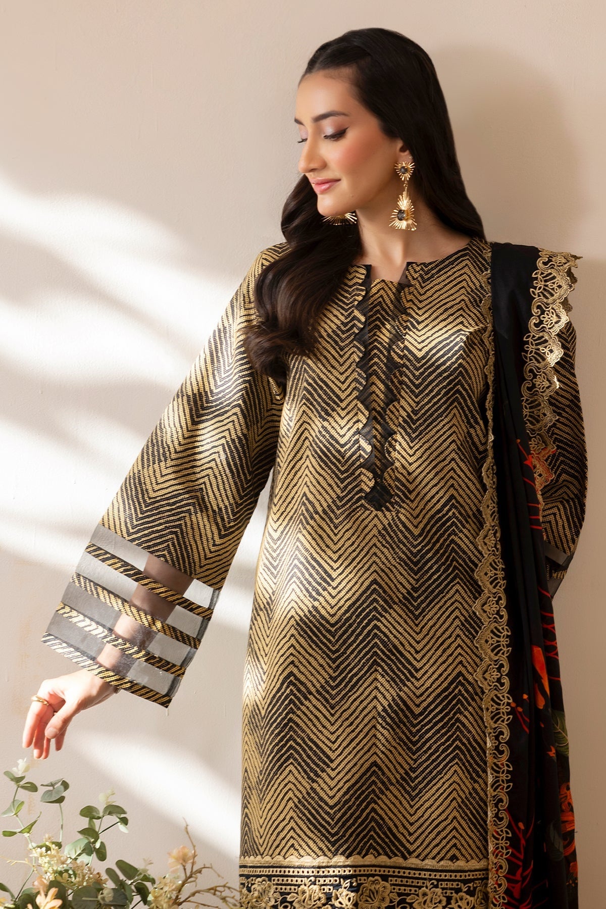 CHARIZMA BASICS EMBROIDERED LAWN WITH EMBROIDERED LAWN DUPATTA 2025