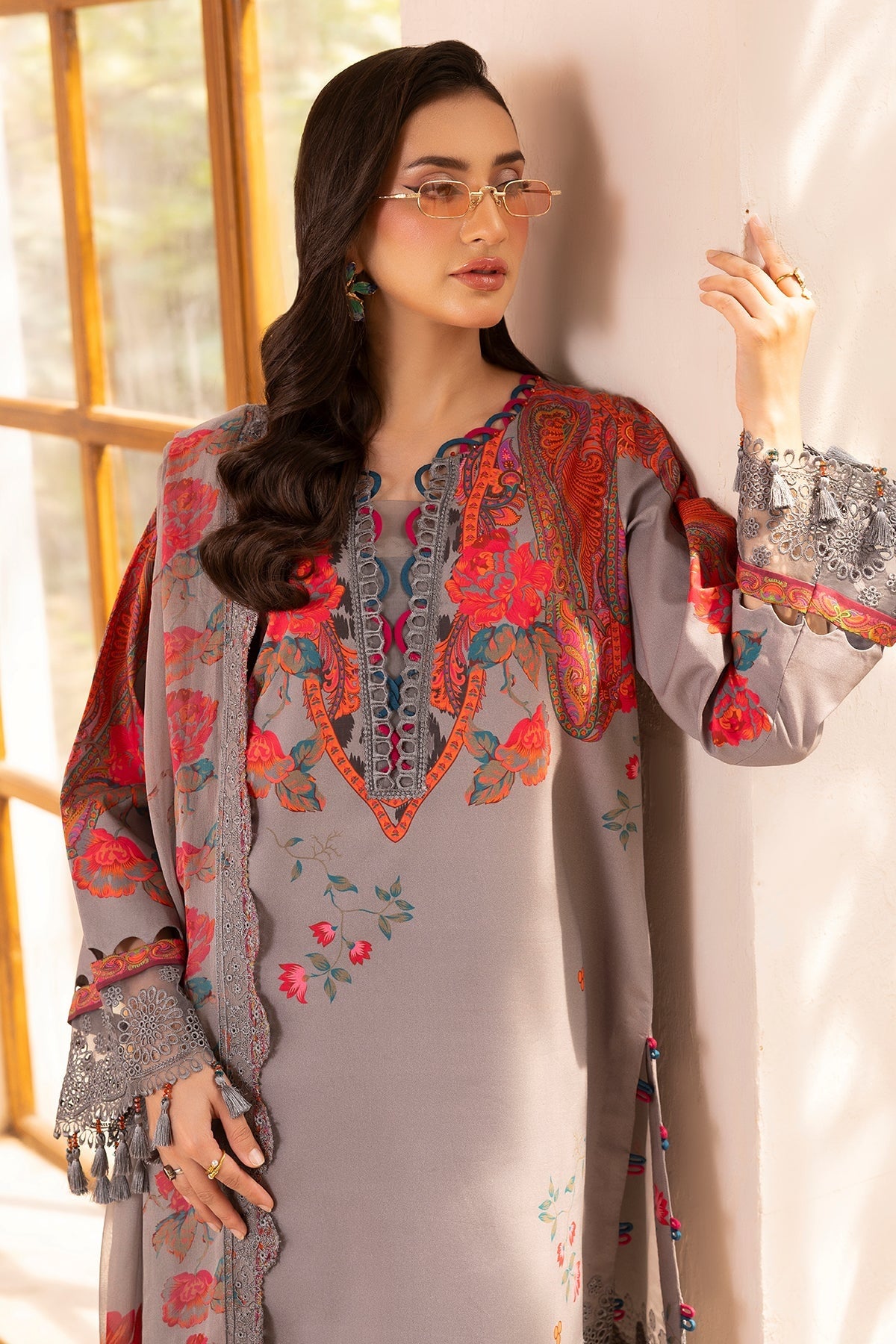CHARIZMA BASICS EMBROIDERED LAWN WITH EMBROIDERED LAWN DUPATTA 2025