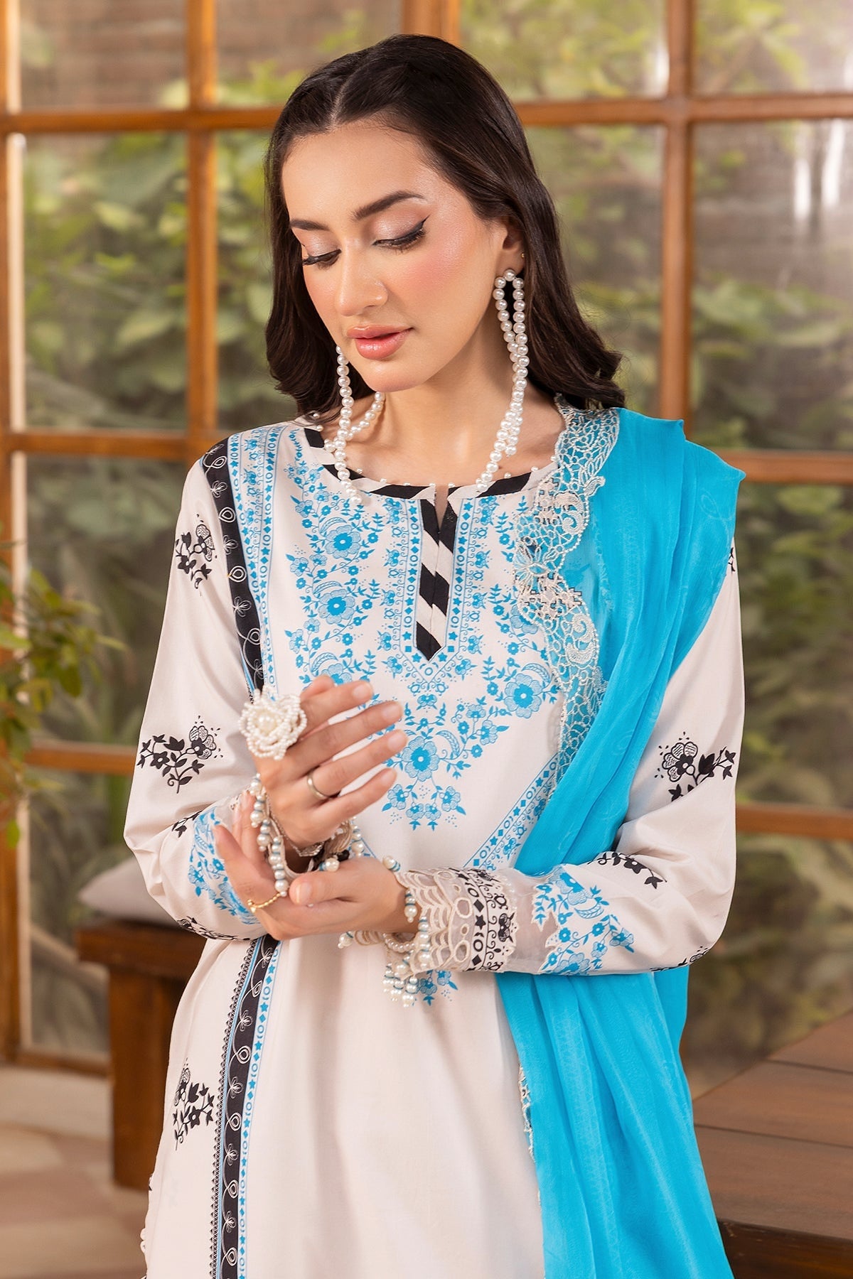 CHARIZMA BASICS EMBROIDERED LAWN WITH EMBROIDERED LAWN DUPATTA 2025