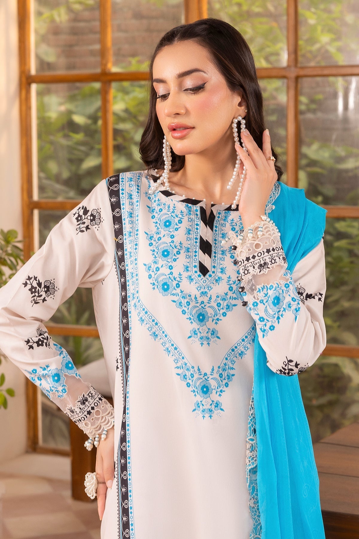 CHARIZMA BASICS EMBROIDERED LAWN WITH EMBROIDERED LAWN DUPATTA 2025
