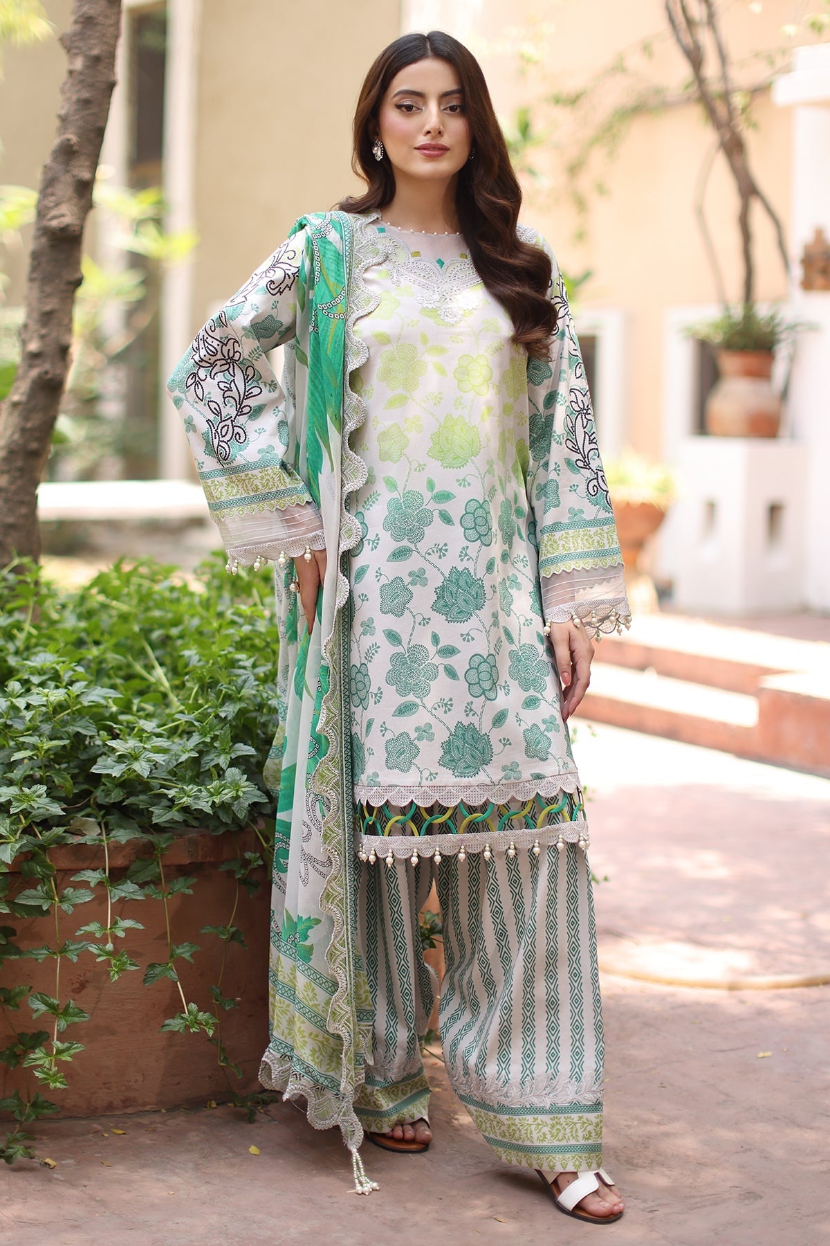 CHARIZMA BASICS EMBROIDERED LAWN WITH EMBROIDERED LAWN DUPATTA 2025
