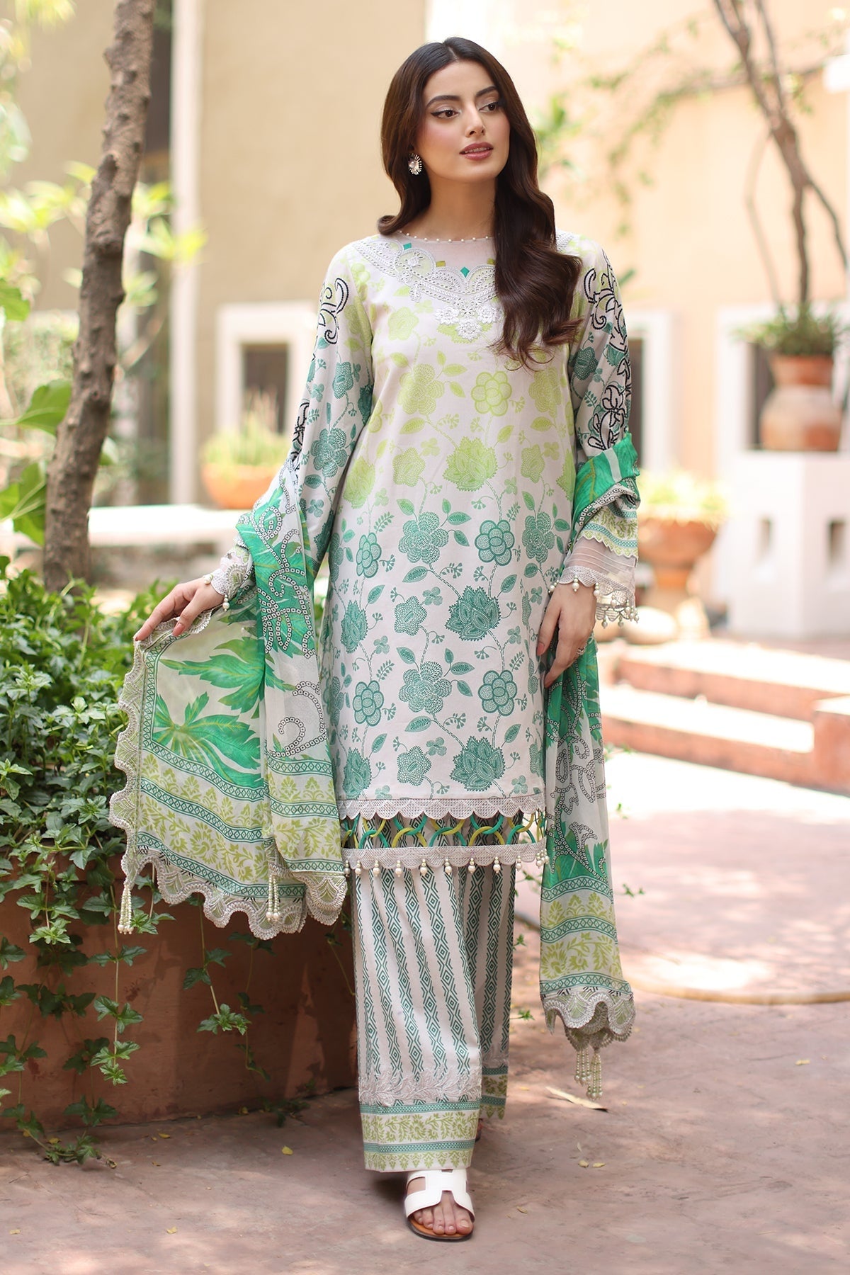 CHARIZMA BASICS EMBROIDERED LAWN WITH EMBROIDERED LAWN DUPATTA 2025