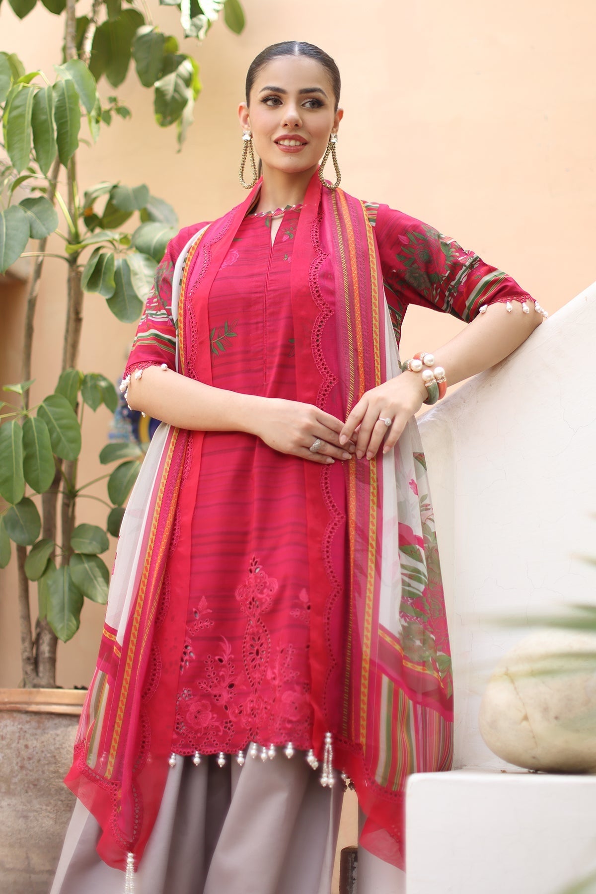 CHARIZMA BASICS EMBROIDERED LAWN WITH EMBROIDERED LAWN DUPATTA 2025