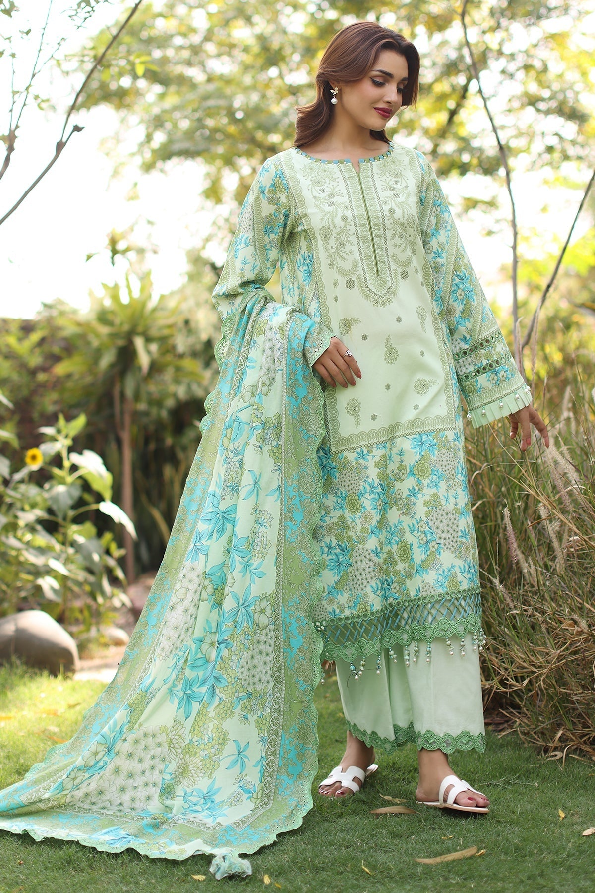 CHARIZMA BASICS EMBROIDERED LAWN WITH EMBROIDERED LAWN DUPATTA 2025