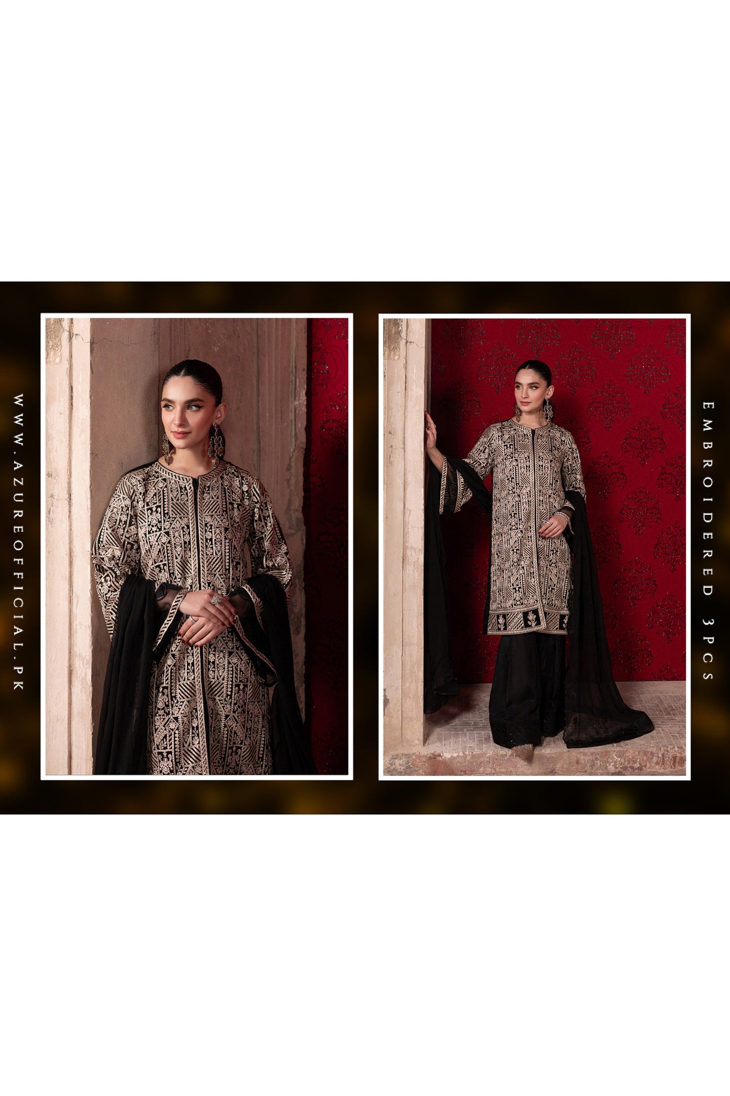 AZURE MAYA ALI LUXE EMBROIDERED CHIFFON COLLECTION 2025