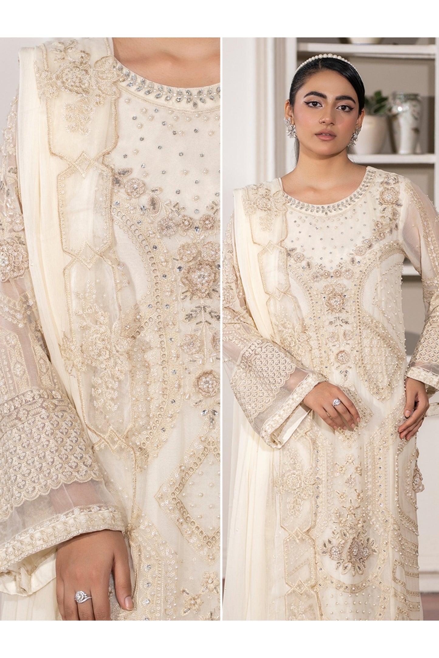 MAHAJBEEN EMBROIDERED CHIFFON SEMI STITCHED COLLECTION 2025