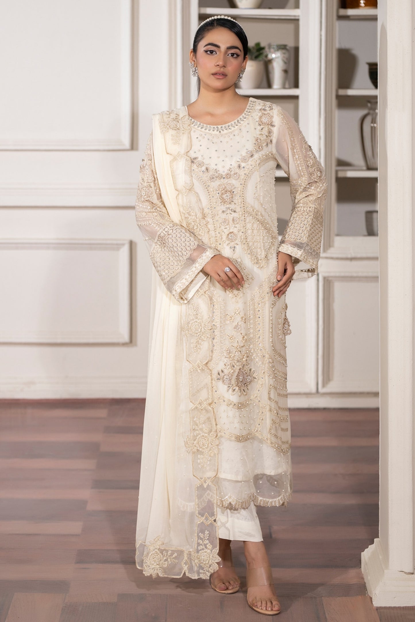 MAHAJBEEN EMBROIDERED CHIFFON SEMI STITCHED COLLECTION 2025