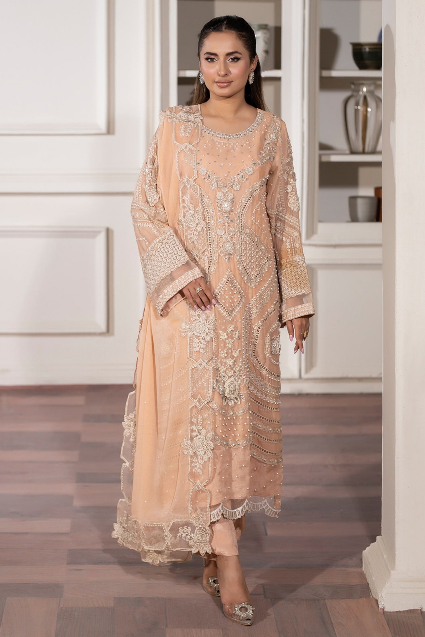 MAHAJBEEN EMBROIDERED CHIFFON SEMI STITCHED COLLECTION 2025