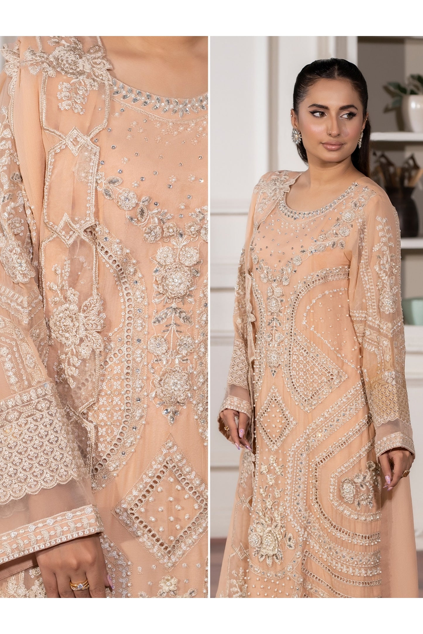 MAHAJBEEN EMBROIDERED CHIFFON SEMI STITCHED COLLECTION 2025