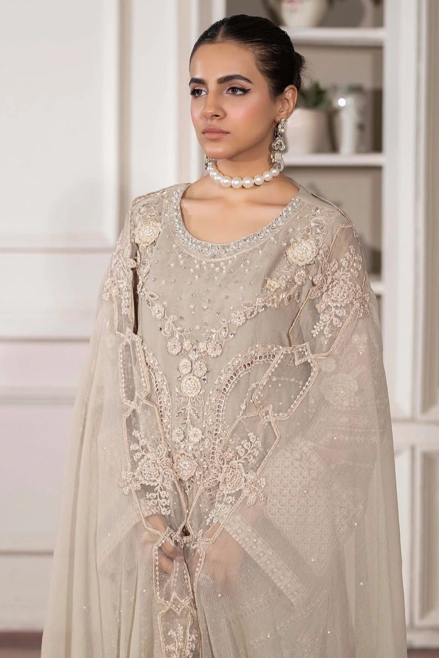 MAHAJBEEN EMBROIDERED CHIFFON SEMI STITCHED COLLECTION 2025