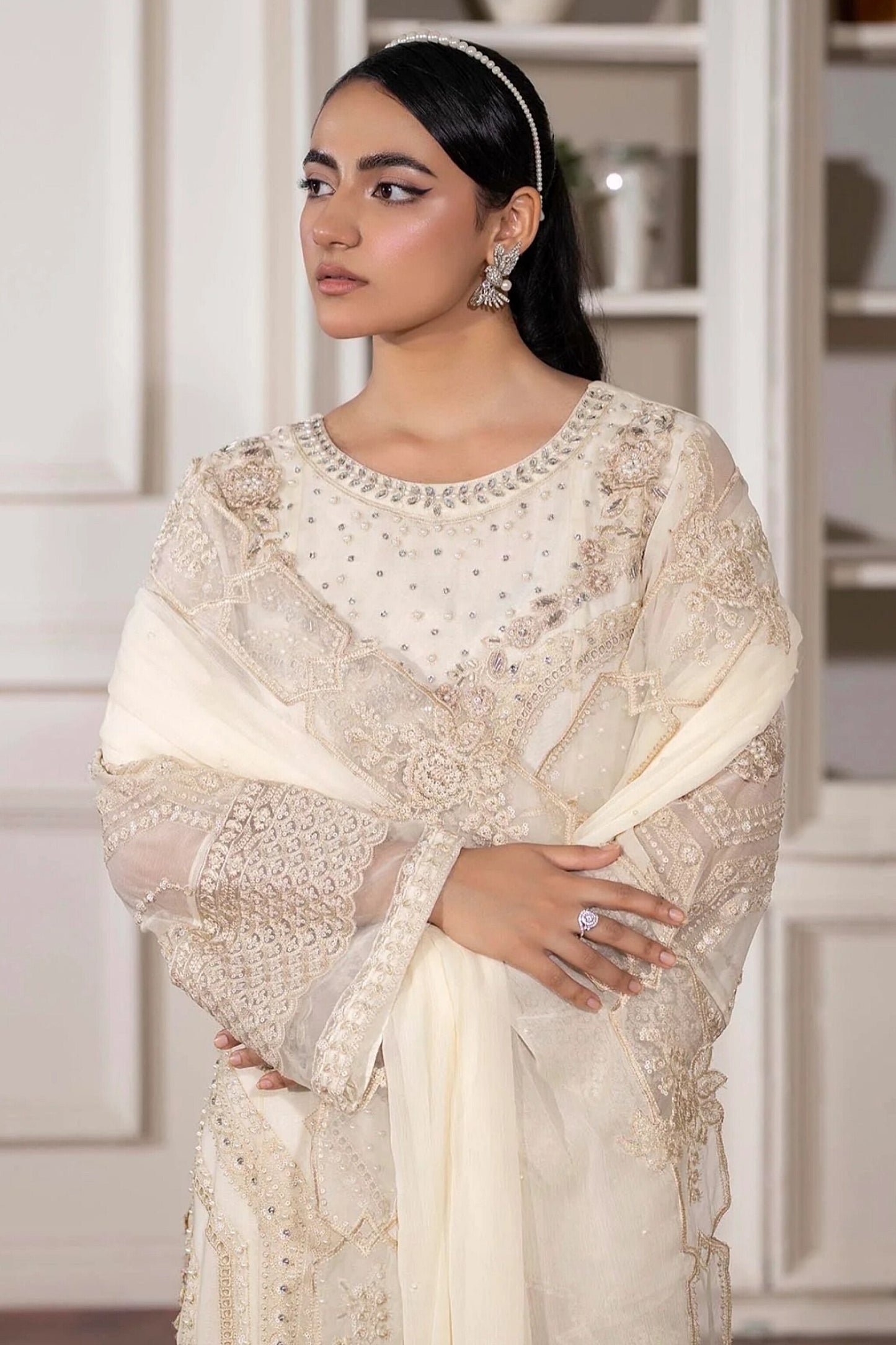 MAHAJBEEN EMBROIDERED CHIFFON SEMI STITCHED COLLECTION 2025