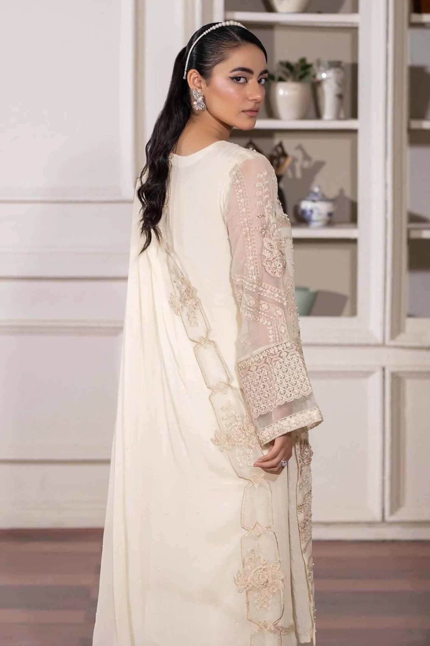 MAHAJBEEN EMBROIDERED CHIFFON SEMI STITCHED COLLECTION 2025