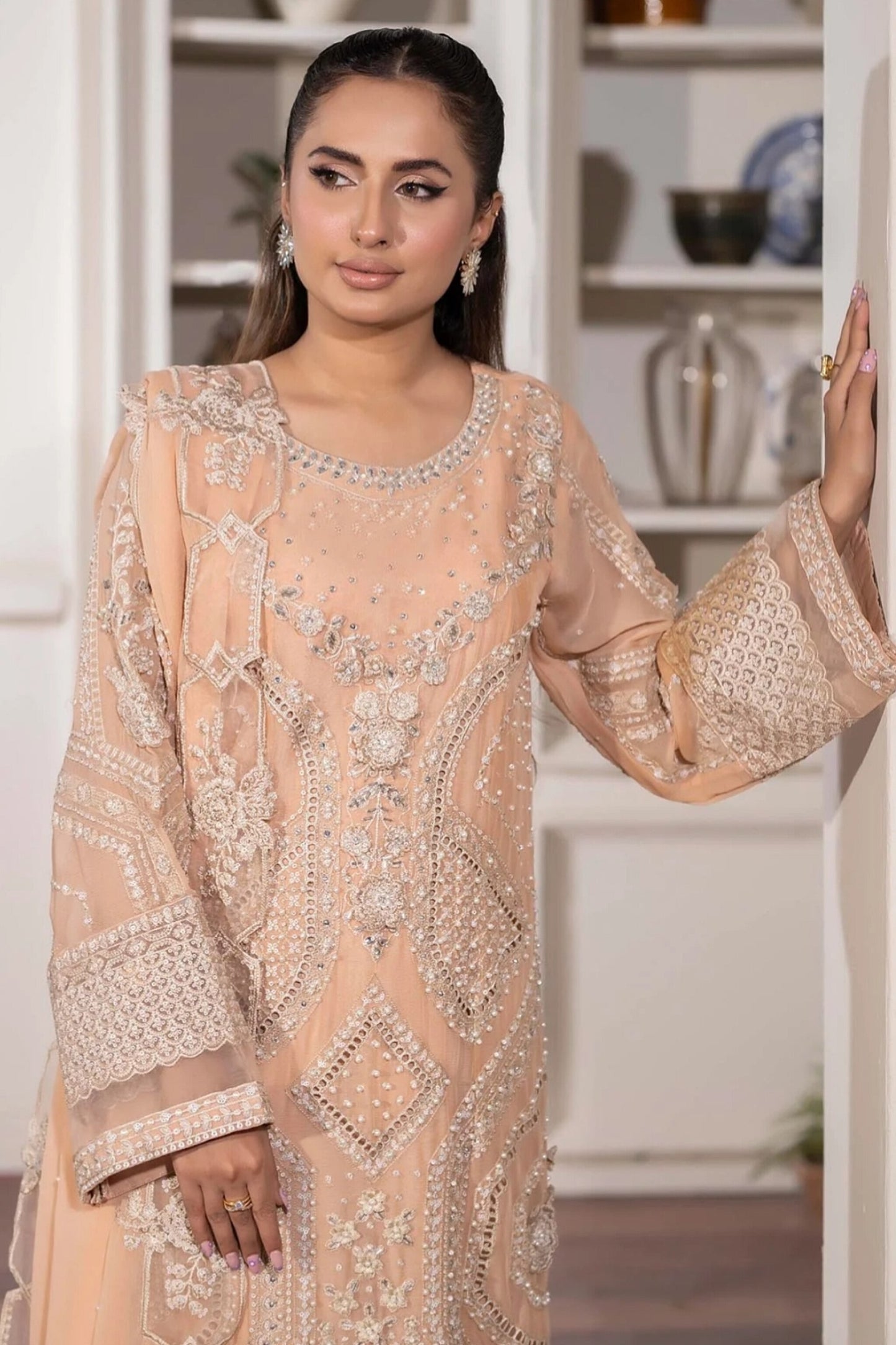 MAHAJBEEN EMBROIDERED CHIFFON SEMI STITCHED COLLECTION 2025