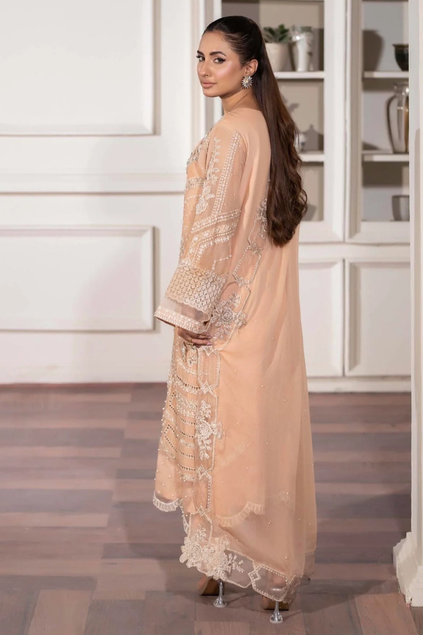 MAHAJBEEN EMBROIDERED CHIFFON SEMI STITCHED COLLECTION 2025