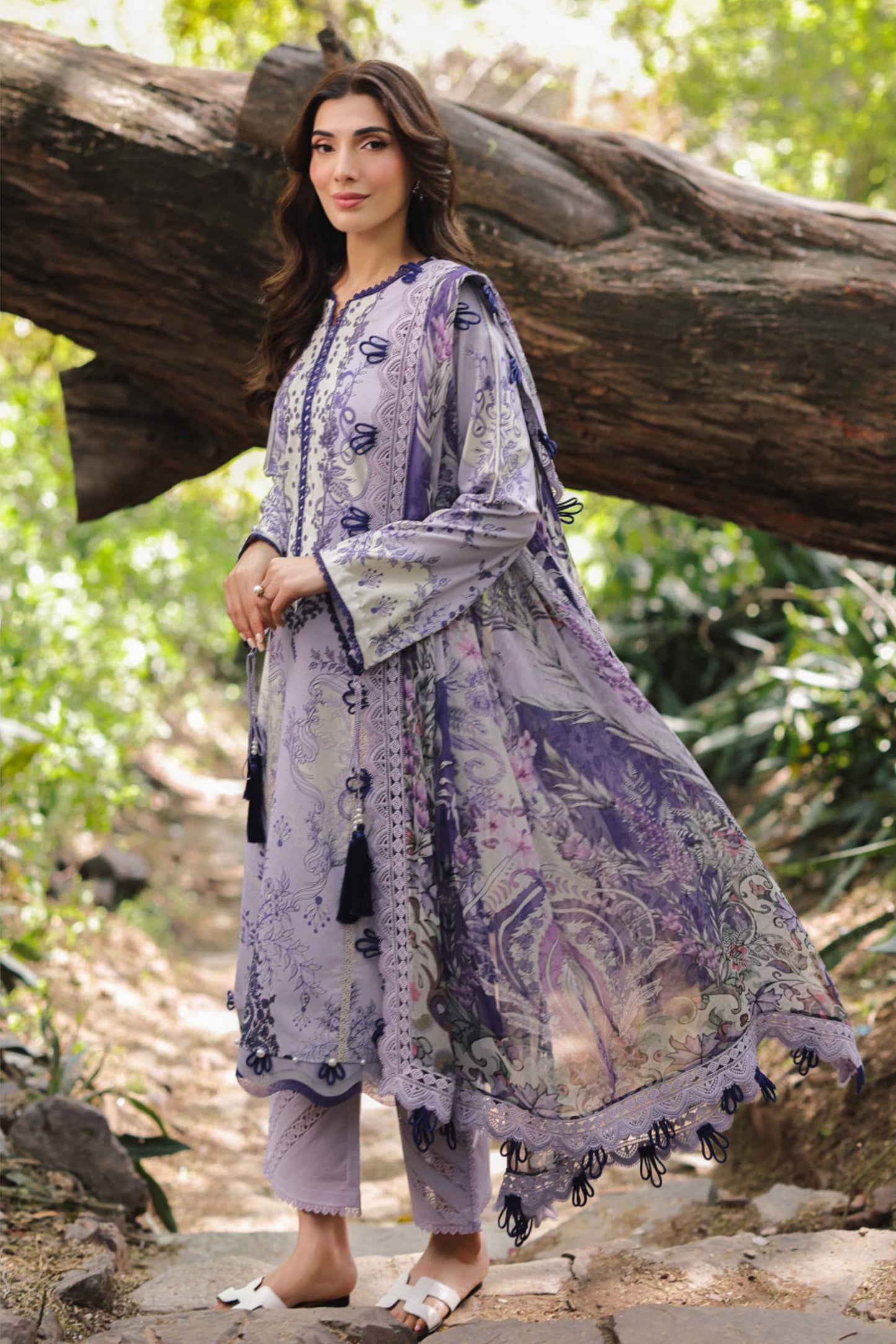 JADE URBANE DIGITAL LAWN CHIFFON DUPATTA SS 25