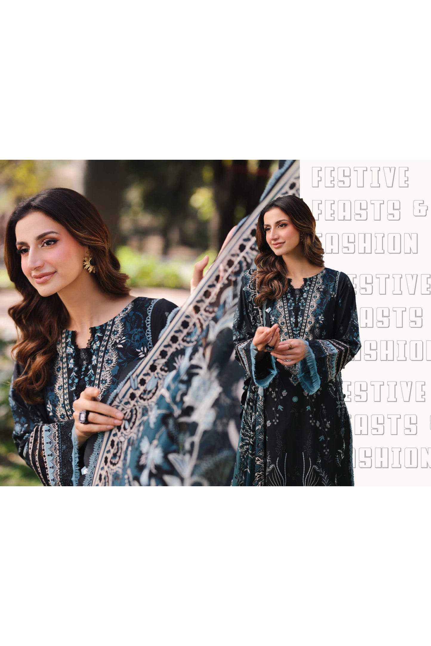 JADE URBANE DIGITAL LAWN CHIFFON DUPATTA SS 25