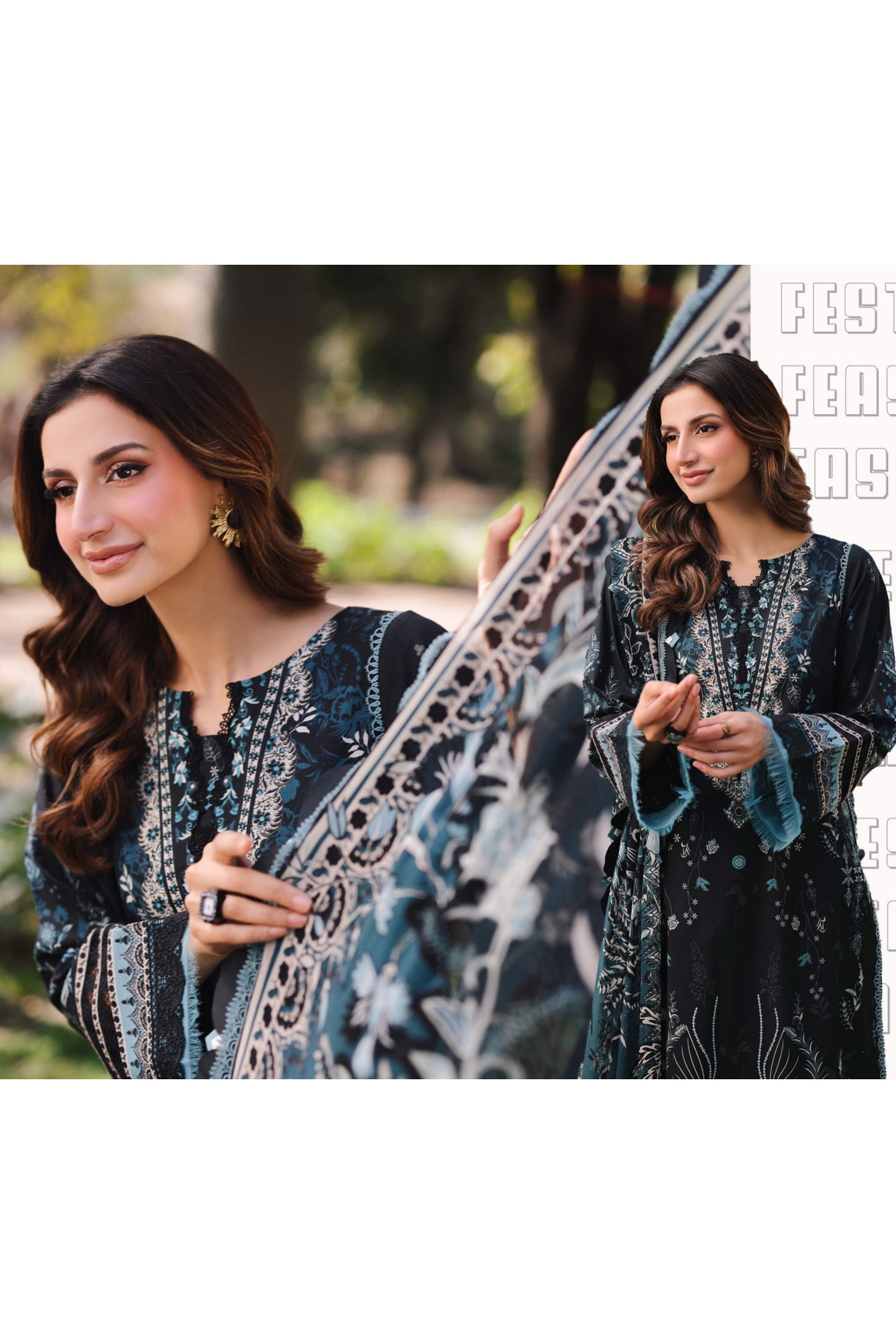 JADE URBANE DIGITAL LAWN CHIFFON DUPATTA SS 25