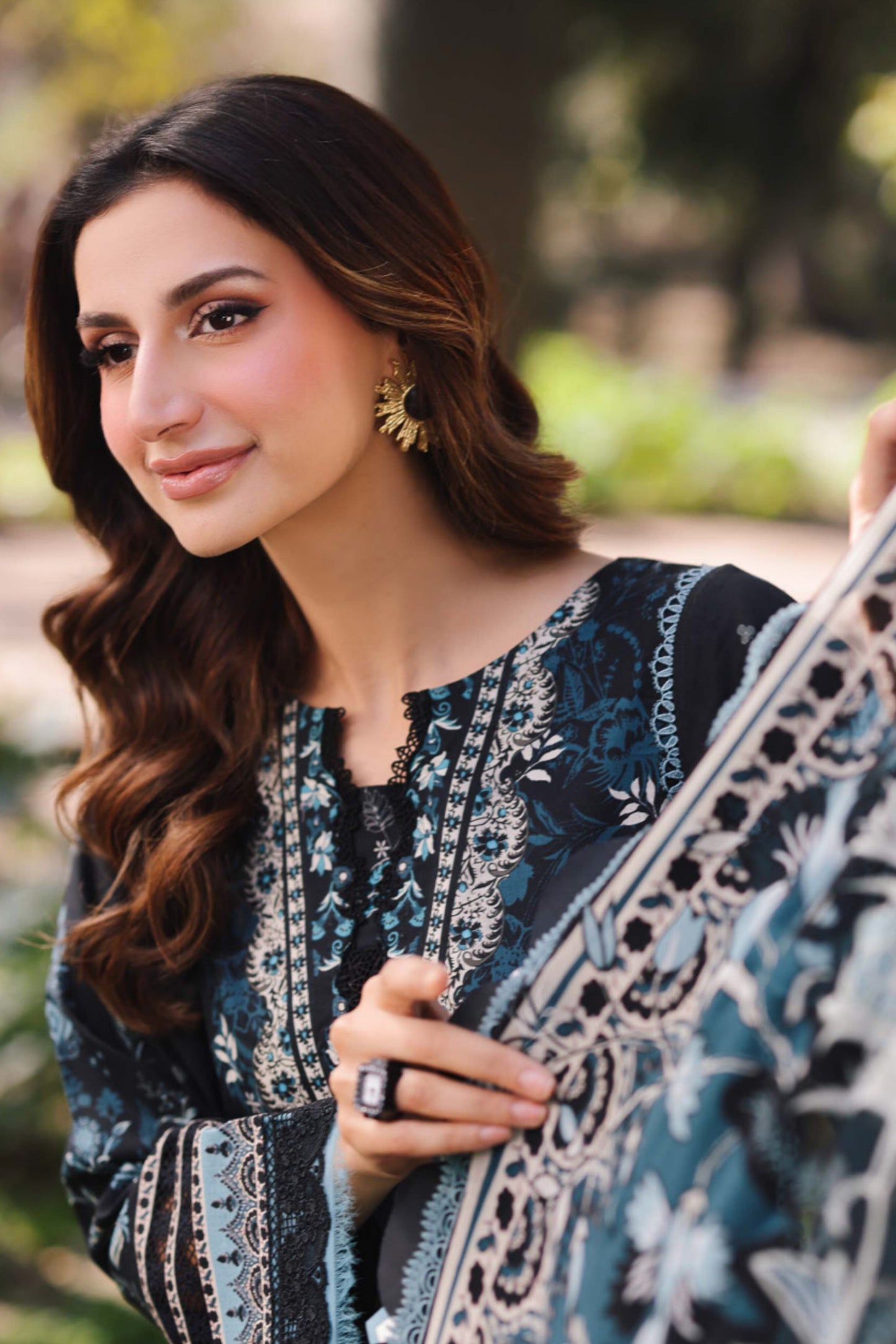 JADE URBANE DIGITAL LAWN CHIFFON DUPATTA SS 25