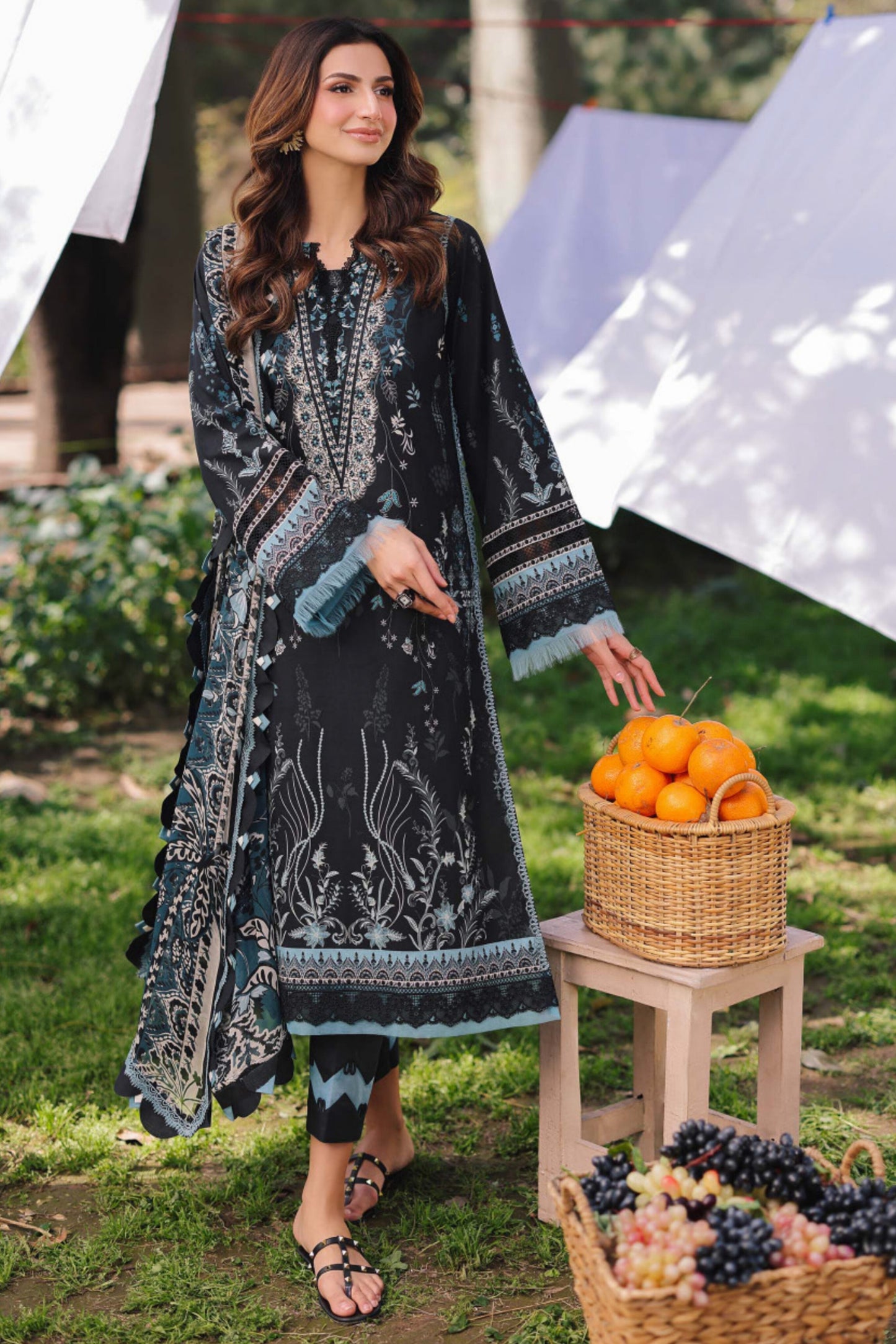 JADE URBANE DIGITAL LAWN CHIFFON DUPATTA SS 25