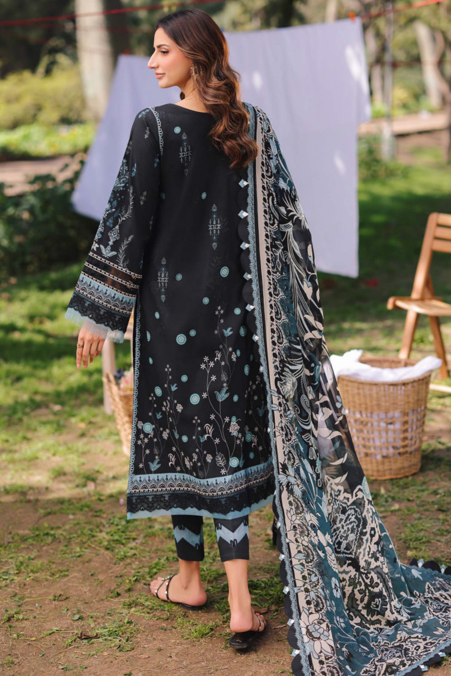JADE URBANE DIGITAL LAWN CHIFFON DUPATTA SS 25