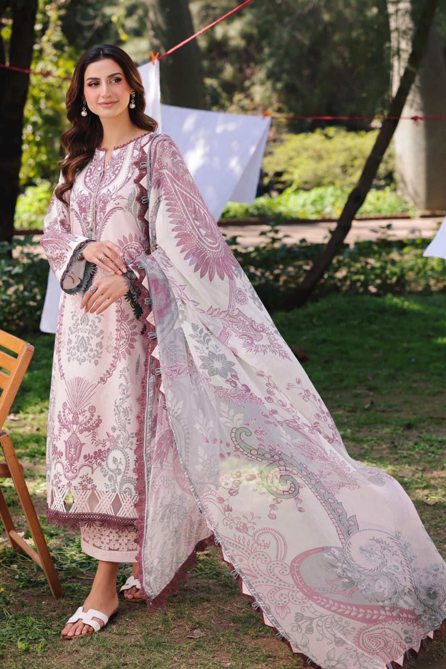JADE URBANE DIGITAL LAWN CHIFFON DUPATTA SS 25