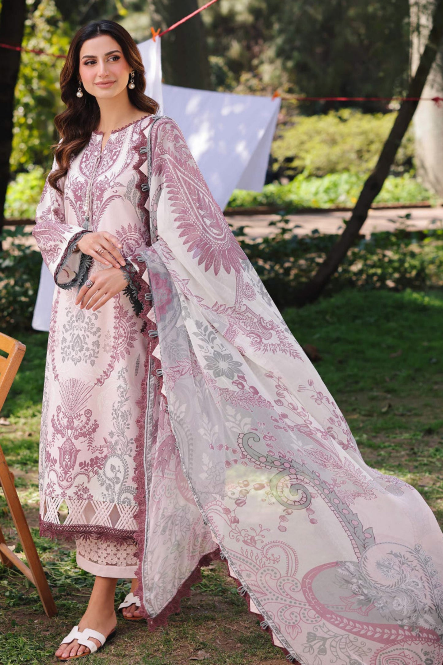 JADE URBANE DIGITAL LAWN CHIFFON DUPATTA SS 25