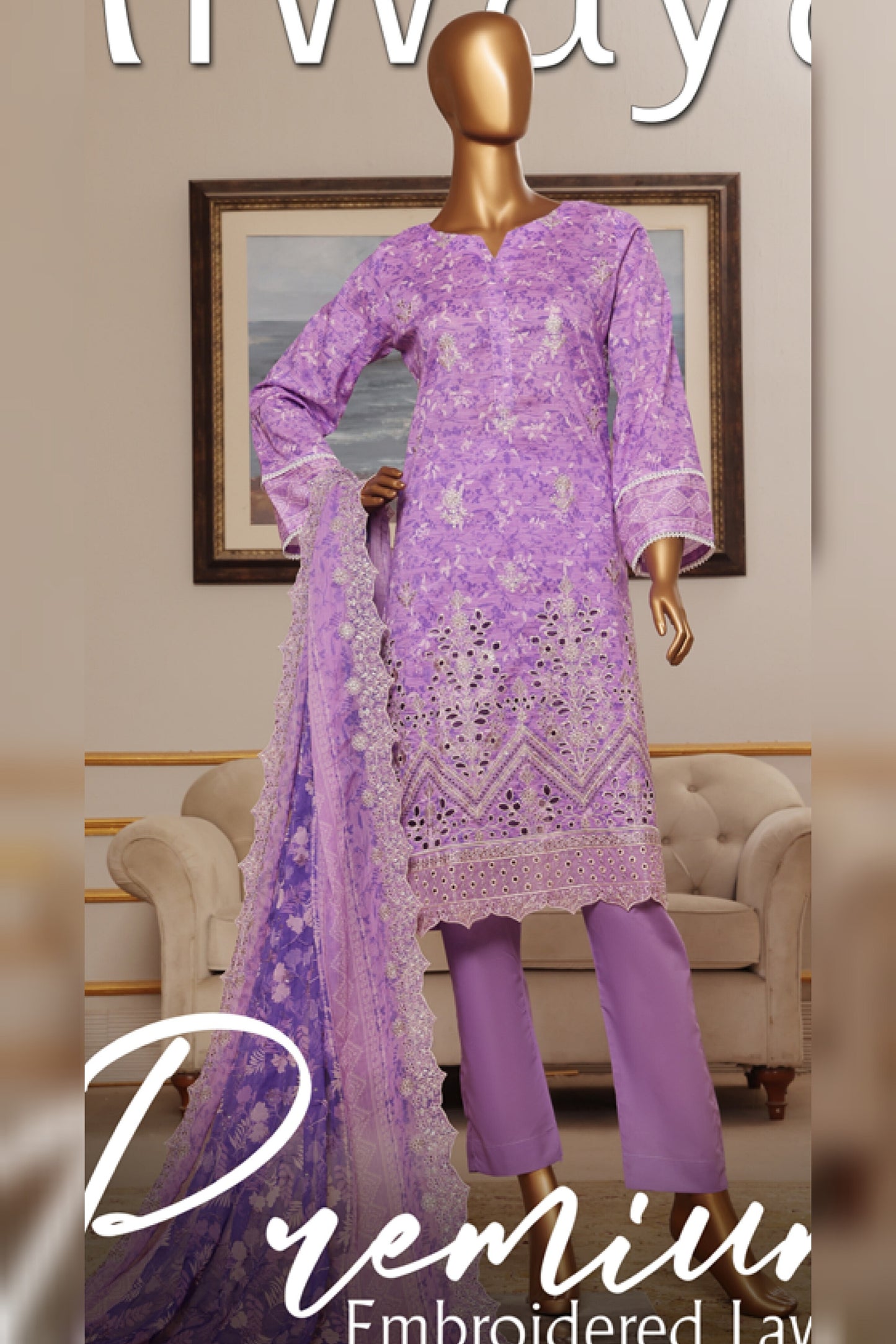RIWAYAT PREMIUM EMBROIDERED LAWN WITH CHIFFON EMBROIDERED DUPATTA VOL 13 2025