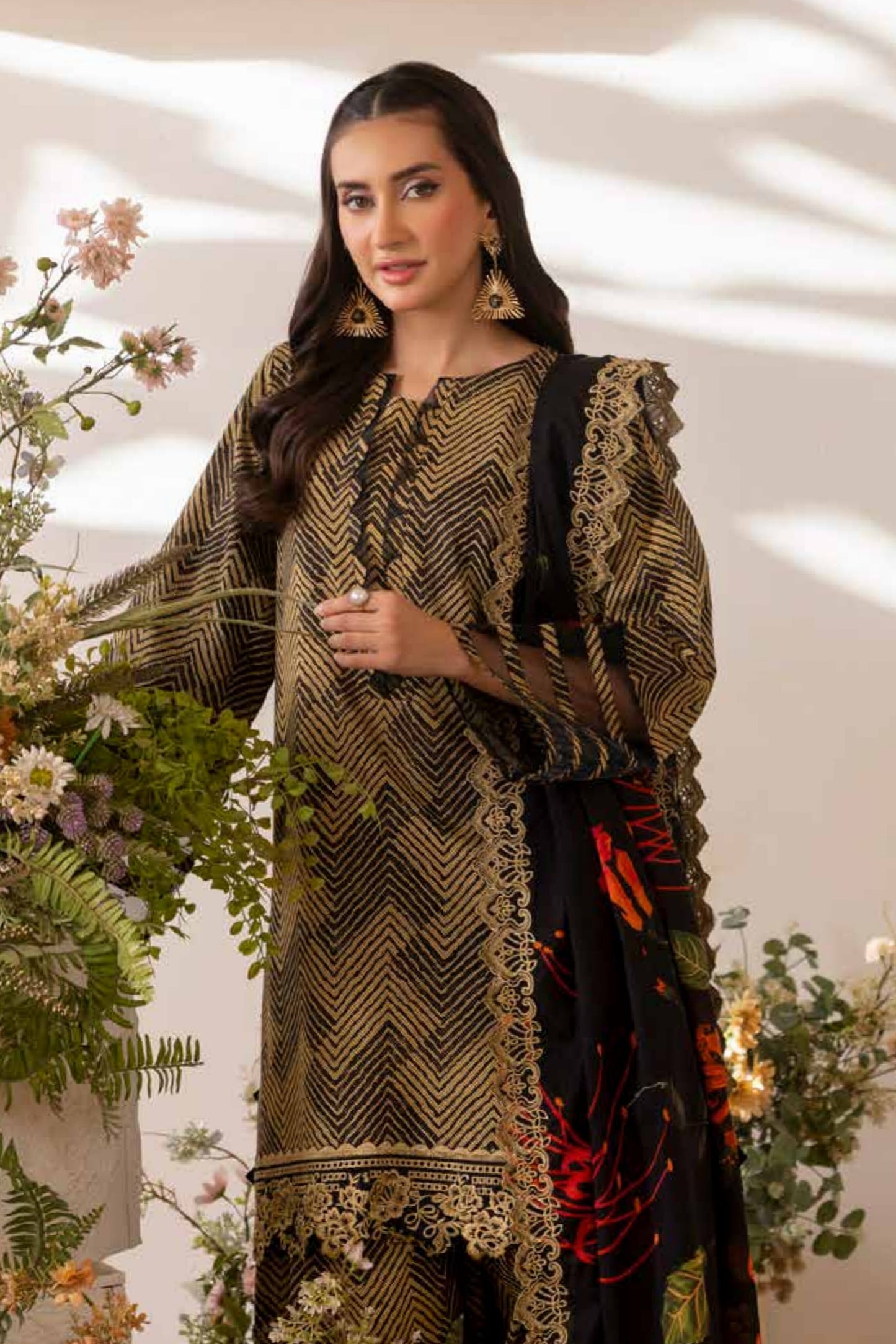 CHARIZMA BASICS EMBROIDERED LAWN WITH EMBROIDERED LAWN DUPATTA 2025