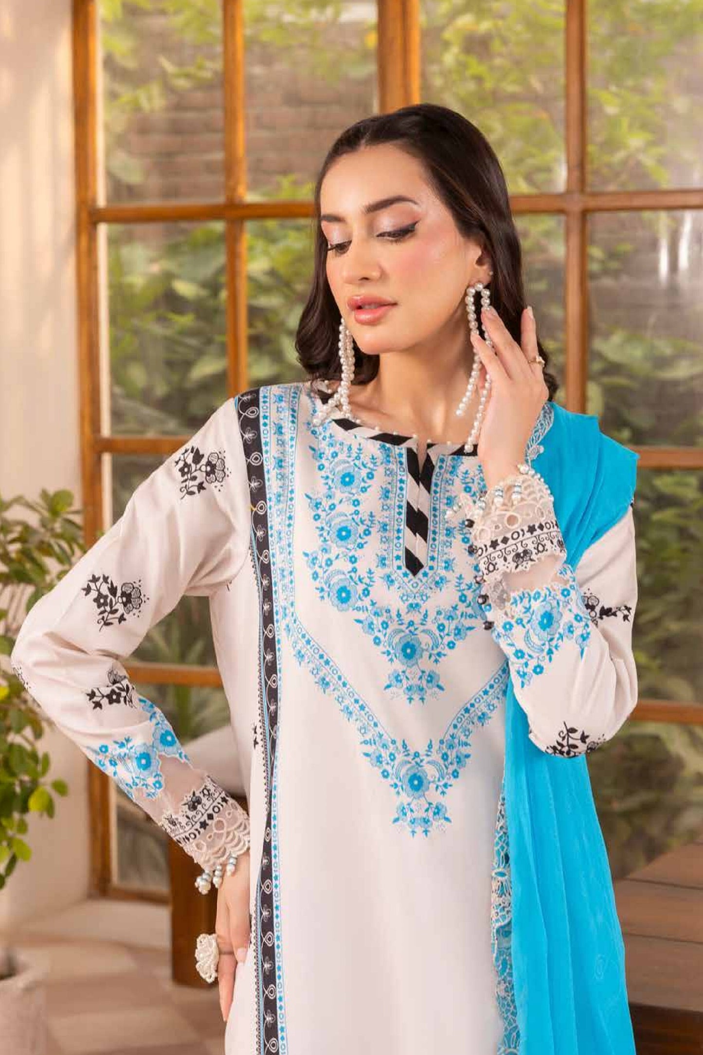 CHARIZMA BASICS EMBROIDERED LAWN WITH EMBROIDERED LAWN DUPATTA 2025