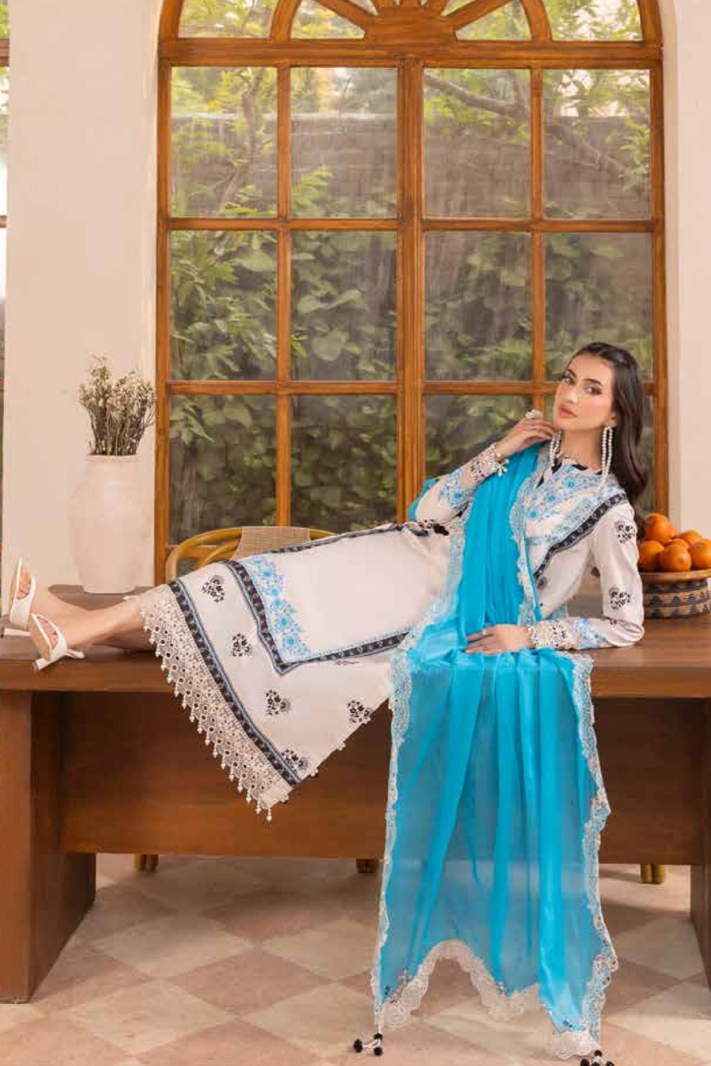 CHARIZMA BASICS EMBROIDERED LAWN WITH EMBROIDERED LAWN DUPATTA 2025