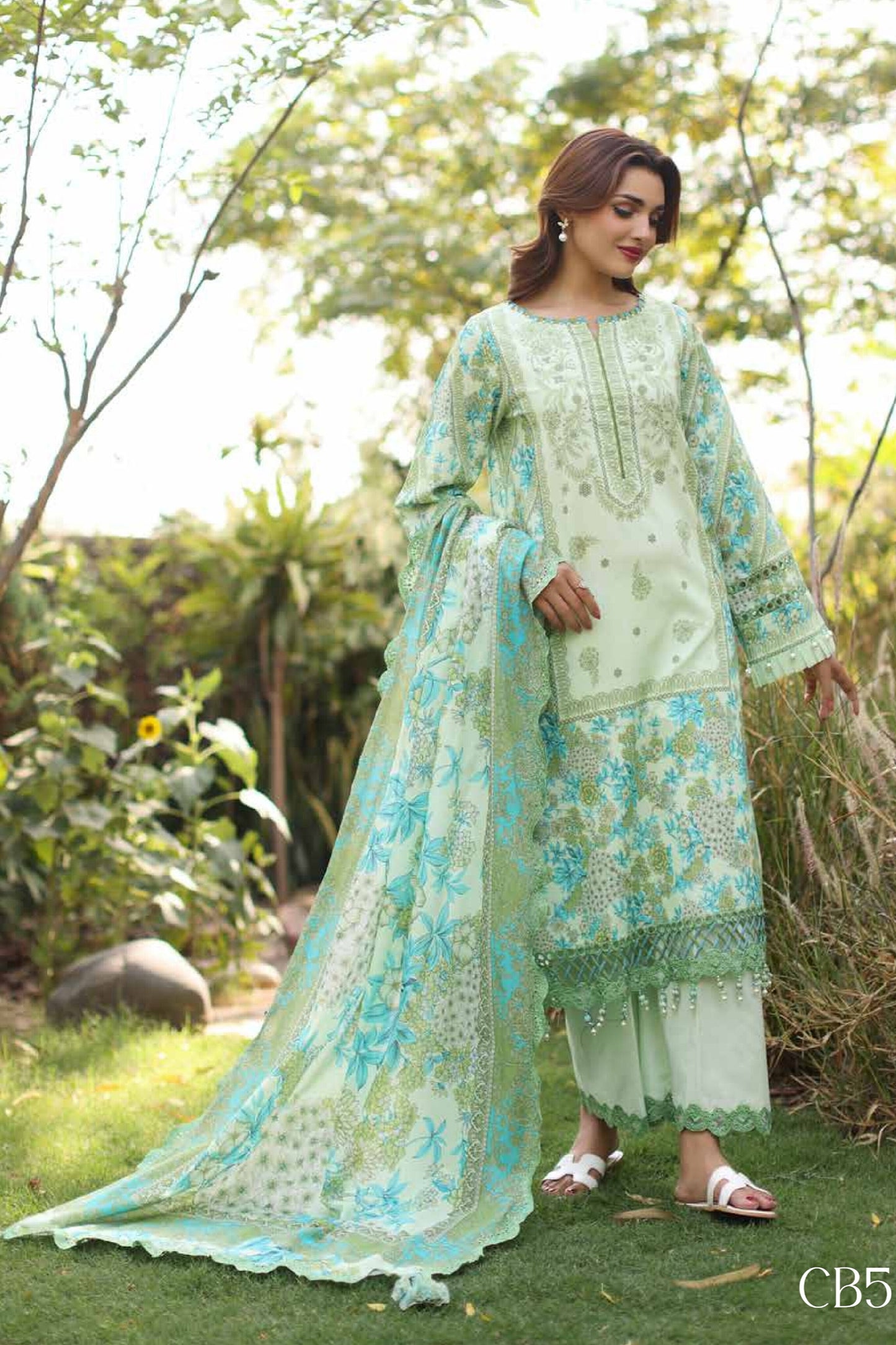 CHARIZMA BASICS EMBROIDERED LAWN WITH EMBROIDERED LAWN DUPATTA 2025
