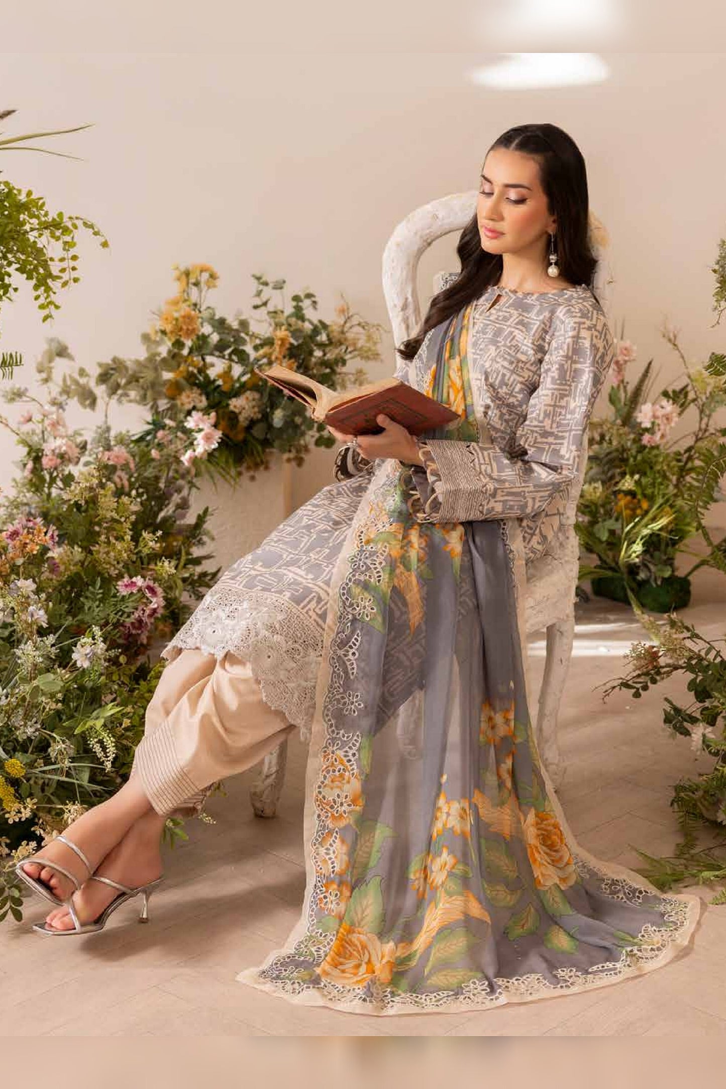 CHARIZMA BASICS EMBROIDERED LAWN WITH EMBROIDERED LAWN DUPATTA 2025