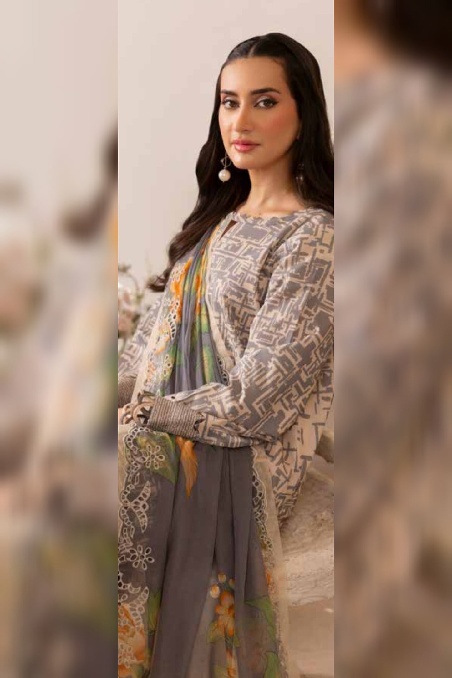 CHARIZMA BASICS EMBROIDERED LAWN WITH EMBROIDERED LAWN DUPATTA 2025