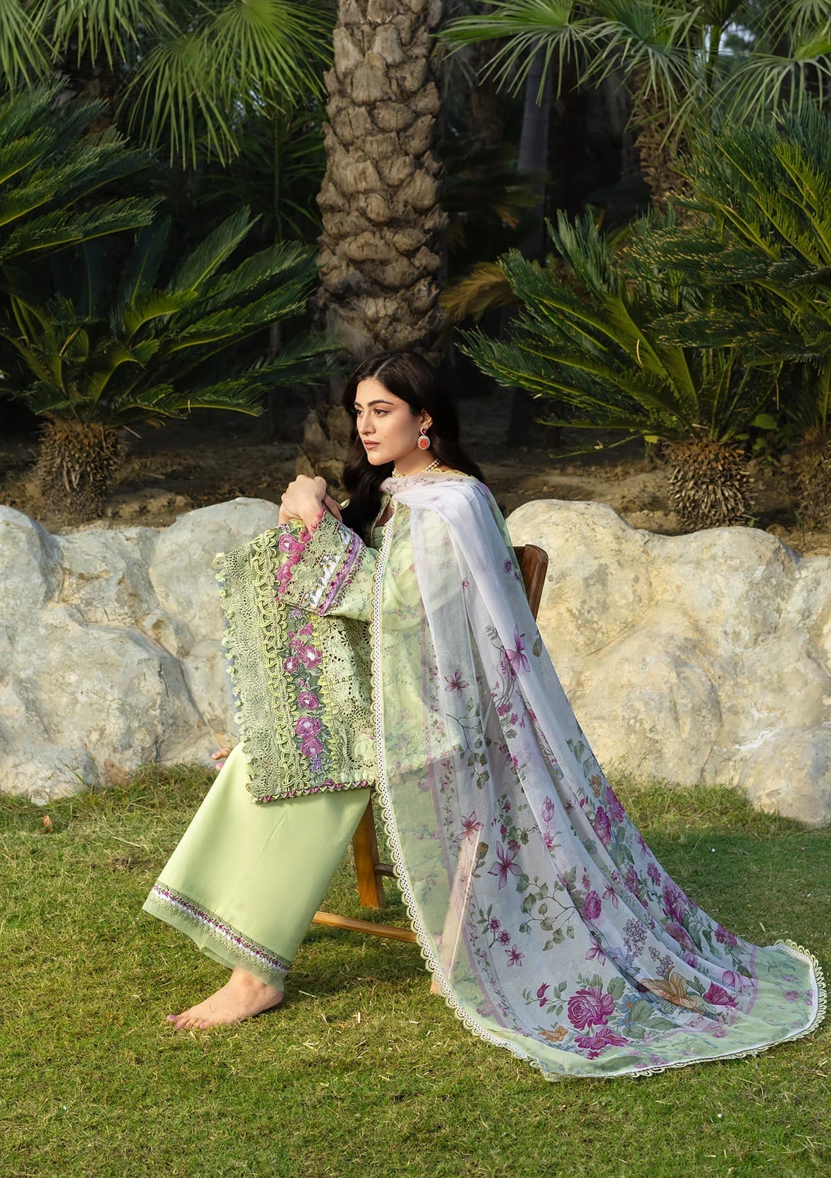 [ SUIT G ] - ELAF CHIKANKARI PRINTS WITH CHIFFON DUPATTA 2026