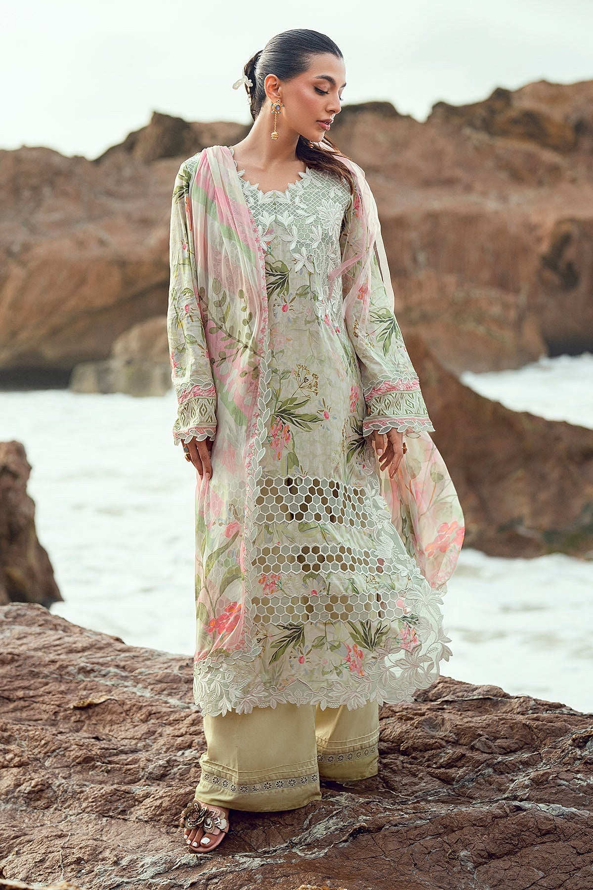 [ SUIT G ] - NUREH GARDENIA LAWN EMBROIDERED AND PRINTED 2026