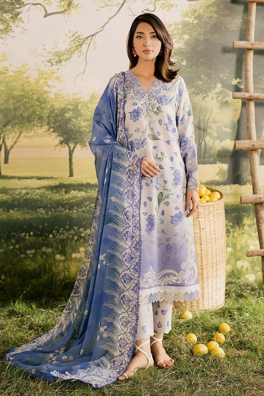 [ SUIT D ] - NUREH BLOOM LAWN EMBROIDERED AND PRINTED DORIYA COLLECTION 2026