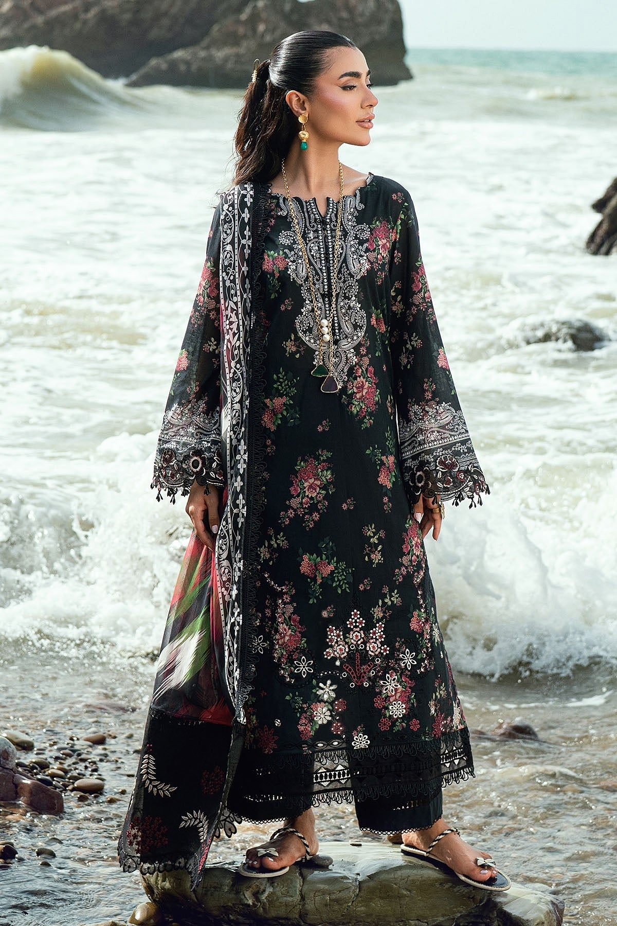 [ SUIT C ] - NUREH GARDENIA LAWN EMBROIDERED AND PRINTED 2026
