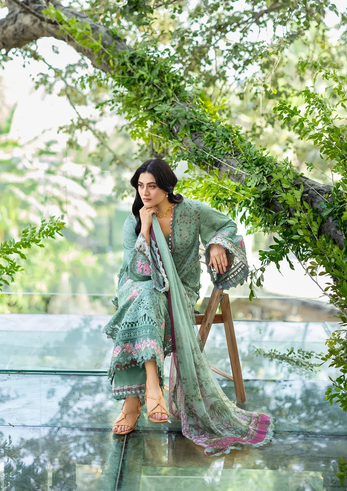 [ SUIT B ] - ELAF CHIKANKARI PRINTS WITH CHIFFON DUPATTA 2026