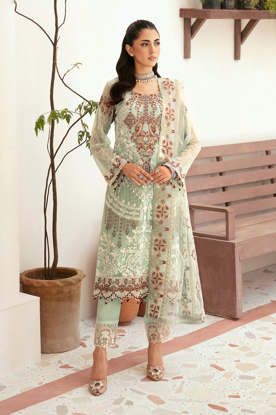 Lawn suits with net dupatta online best sale