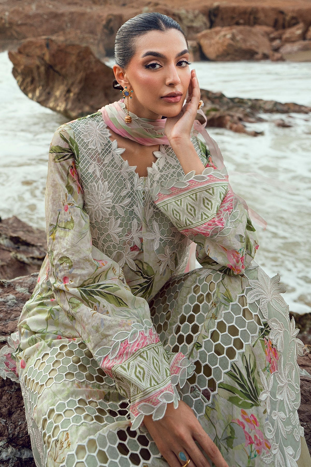 [ SUIT G ] - NUREH GARDENIA LAWN EMBROIDERED AND PRINTED 2026
