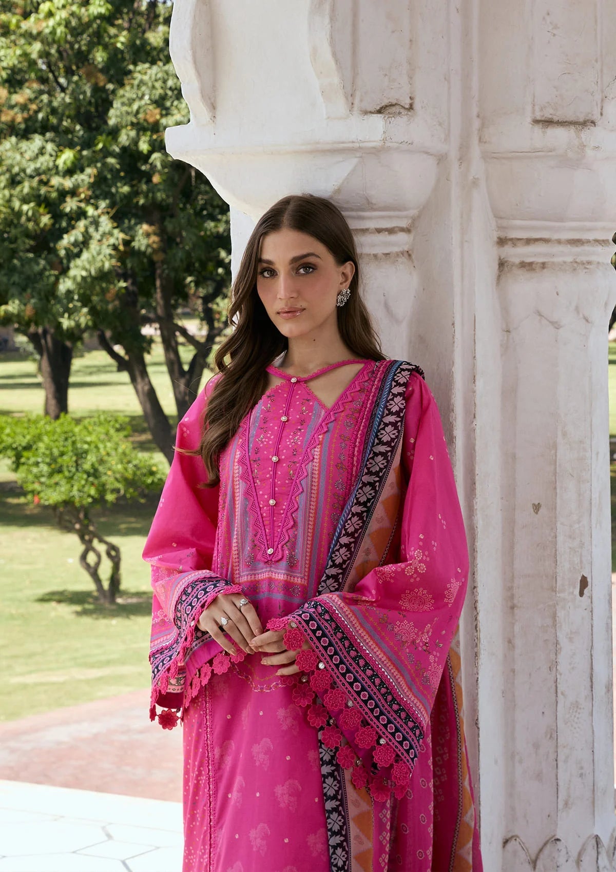 [ SUIT O ] - KAHF AANGAN LUXURY PRINT LAWN WITH CHIFFON DUPATTA 2026