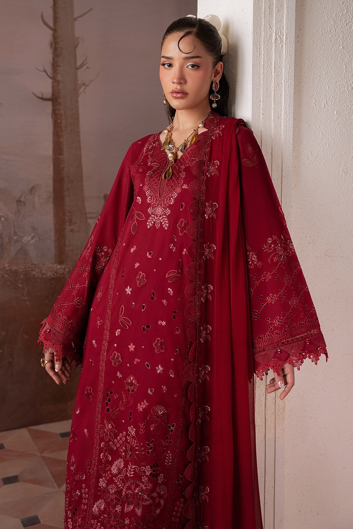 [ SUIT A ] - NUREH FEYA EMBROIDERED LAWN WITH EMBROIDERED CHIFFON DUPATTA COLLECTION 2026