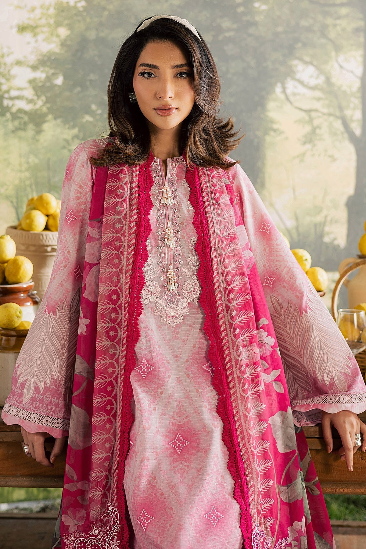 [ SUIT A ] - NUREH BLOOM LAWN EMBROIDERED AND PRINTED DORIYA COLLECTION 2026