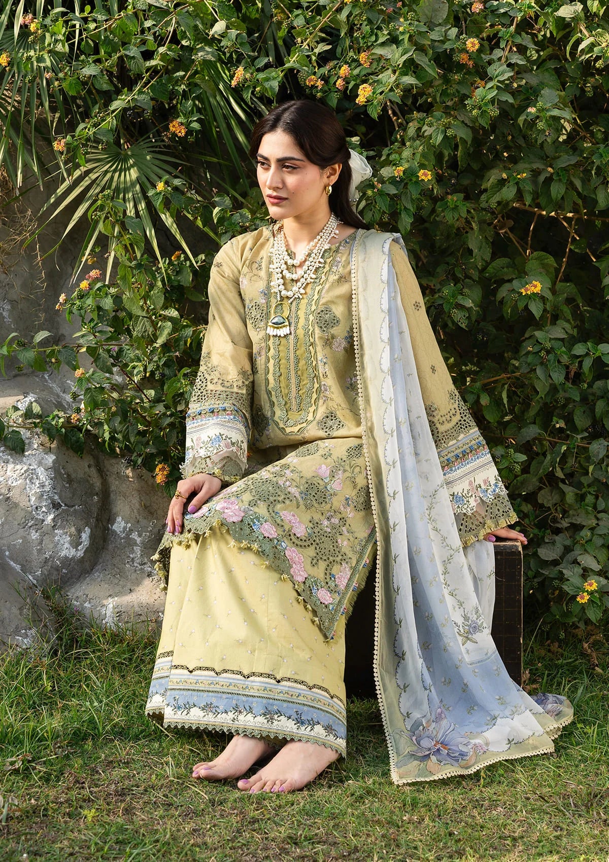 [ SUIT L ] - ELAF CHIKANKARI PRINTS WITH CHIFFON DUPATTA 2026