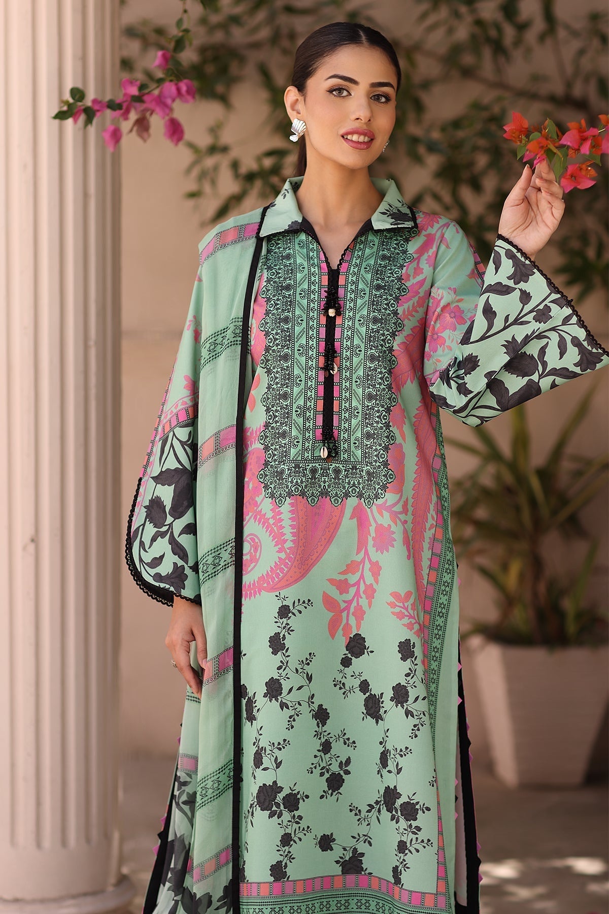 [ SUIT J ] - CHARIZMA C - PRINTS LAWN WITH PRINTED CHIFFON DUPATTA COLLECTION 2026