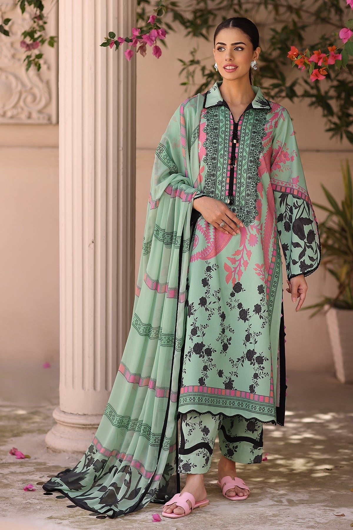 [ SUIT J ] - CHARIZMA C - PRINTS LAWN WITH PRINTED CHIFFON DUPATTA COLLECTION 2026