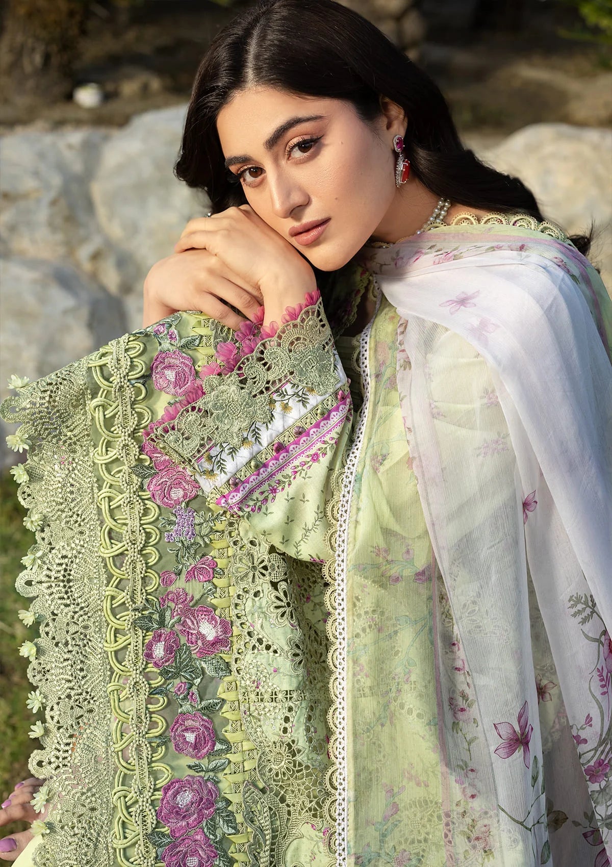 [ SUIT G ] - ELAF CHIKANKARI PRINTS WITH CHIFFON DUPATTA 2026
