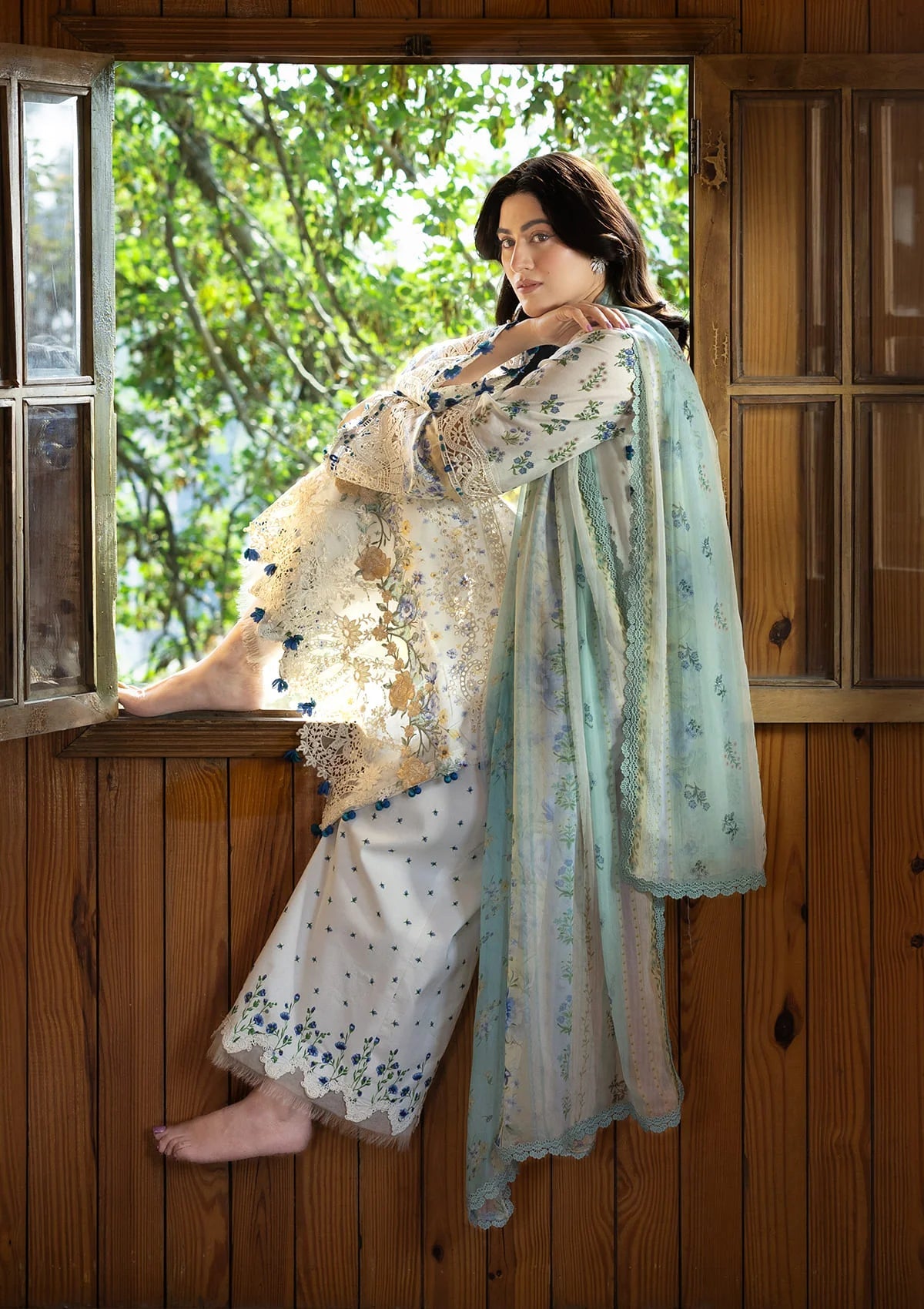 [ SUIT M ] - ELAF CHIKANKARI PRINTS WITH CHIFFON DUPATTA 2026